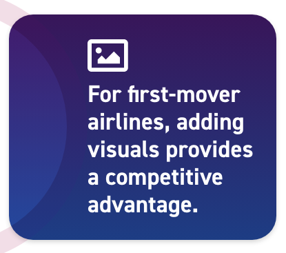 for first-mover airlines, adding visuals provides a competitive advantage