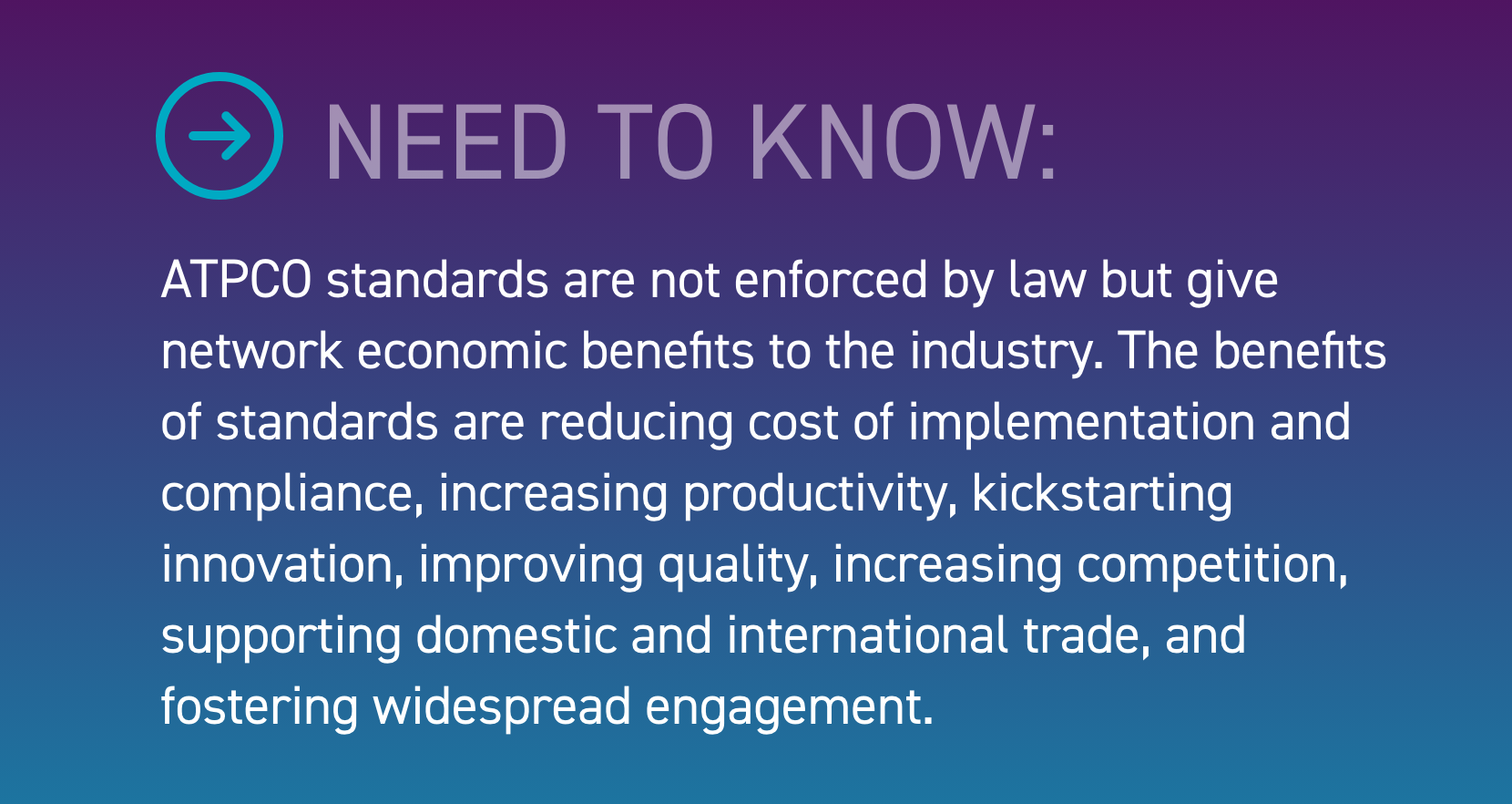 atpco standards are not enforced by law but give network economic benefits to the industry